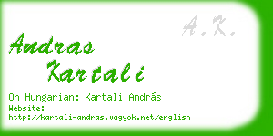 andras kartali business card